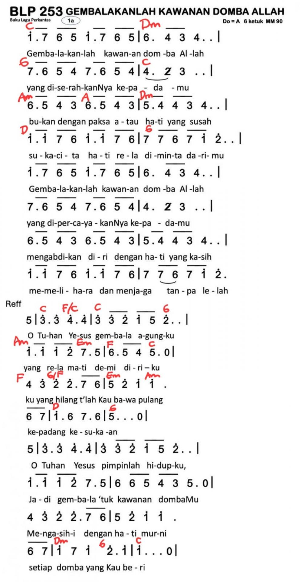 Partitur Chord BLP 253