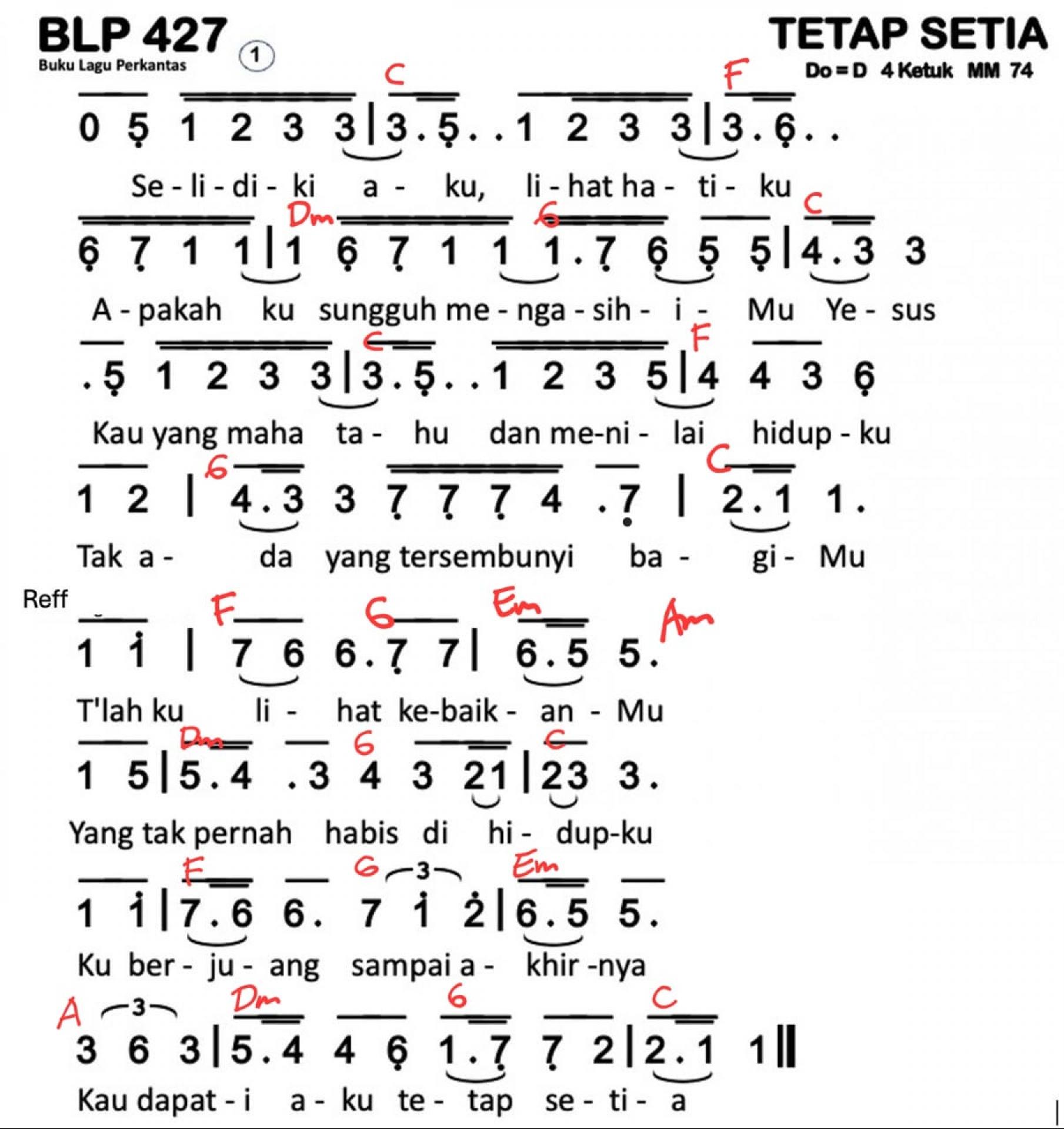 Partitur Chord BLP 427