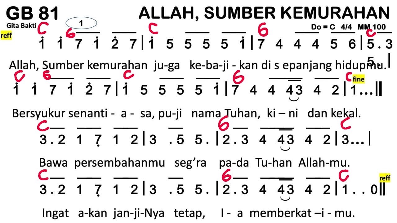 Partitur Chord GB 81