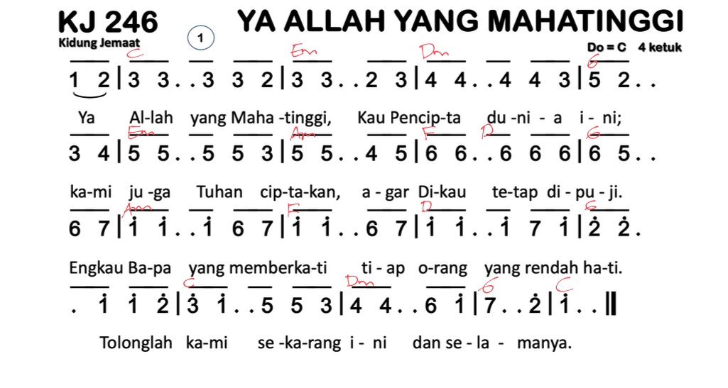Partitur Chord KJ 246