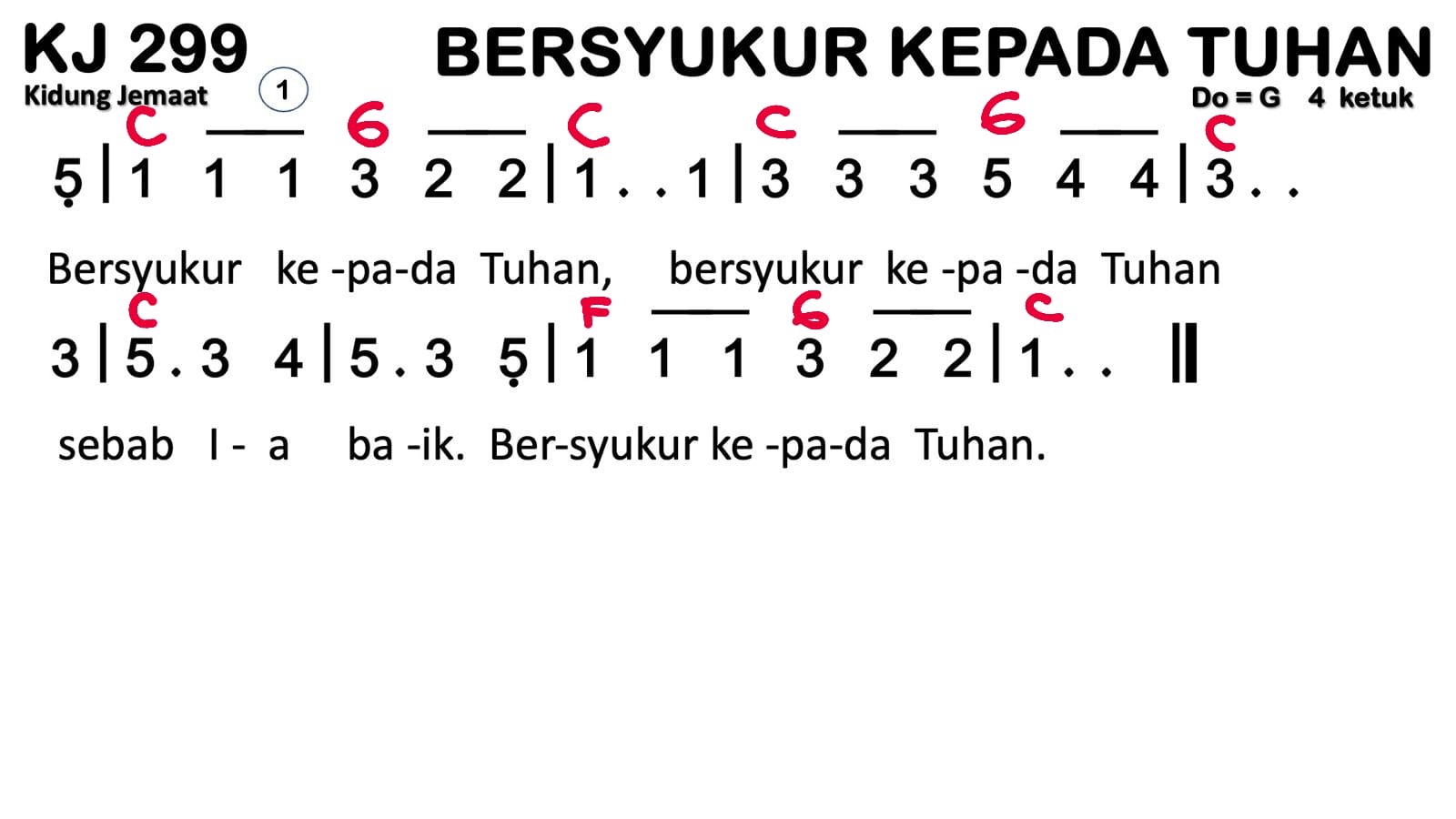 Partitur Chord KJ 299