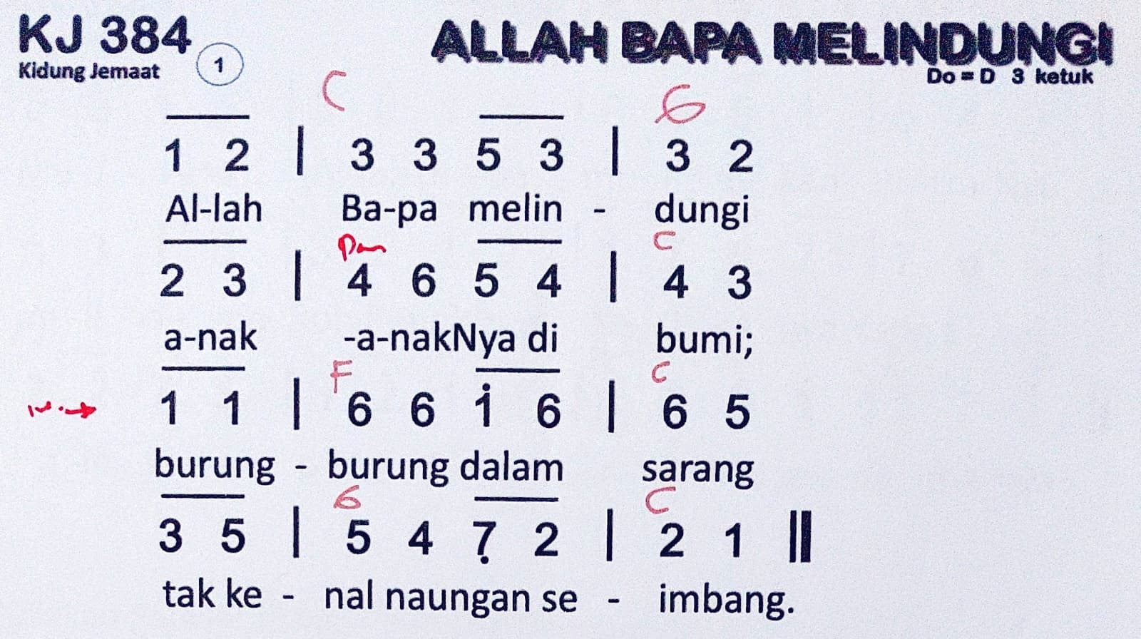 Partitur Chord KJ 384