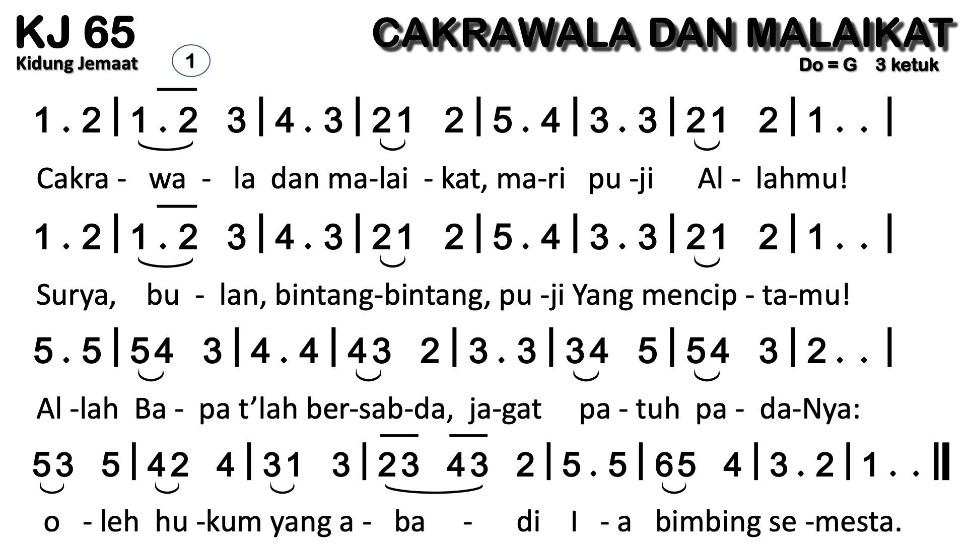 Partitur Chord KJ 65