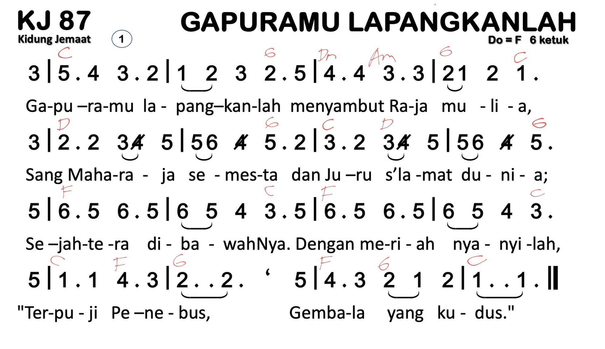 Partitur Chord KJ 87