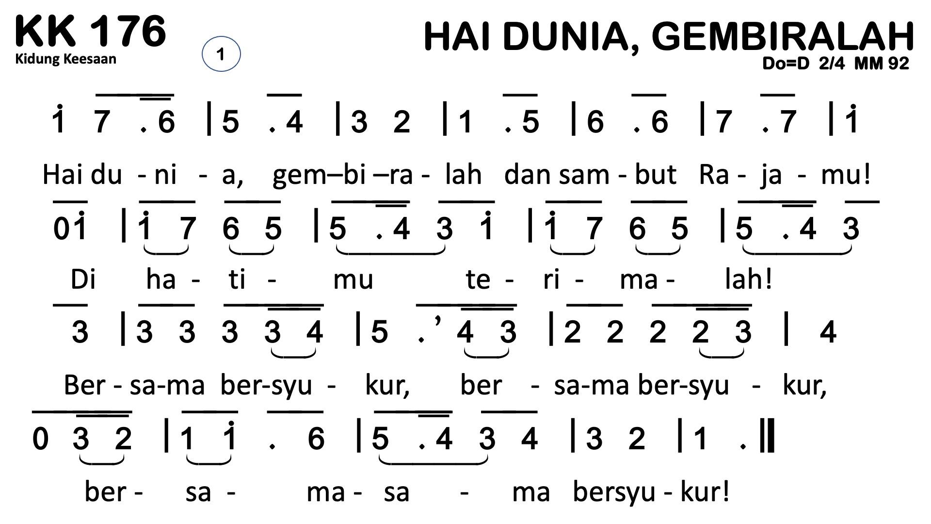 Partitur Chord KK 176