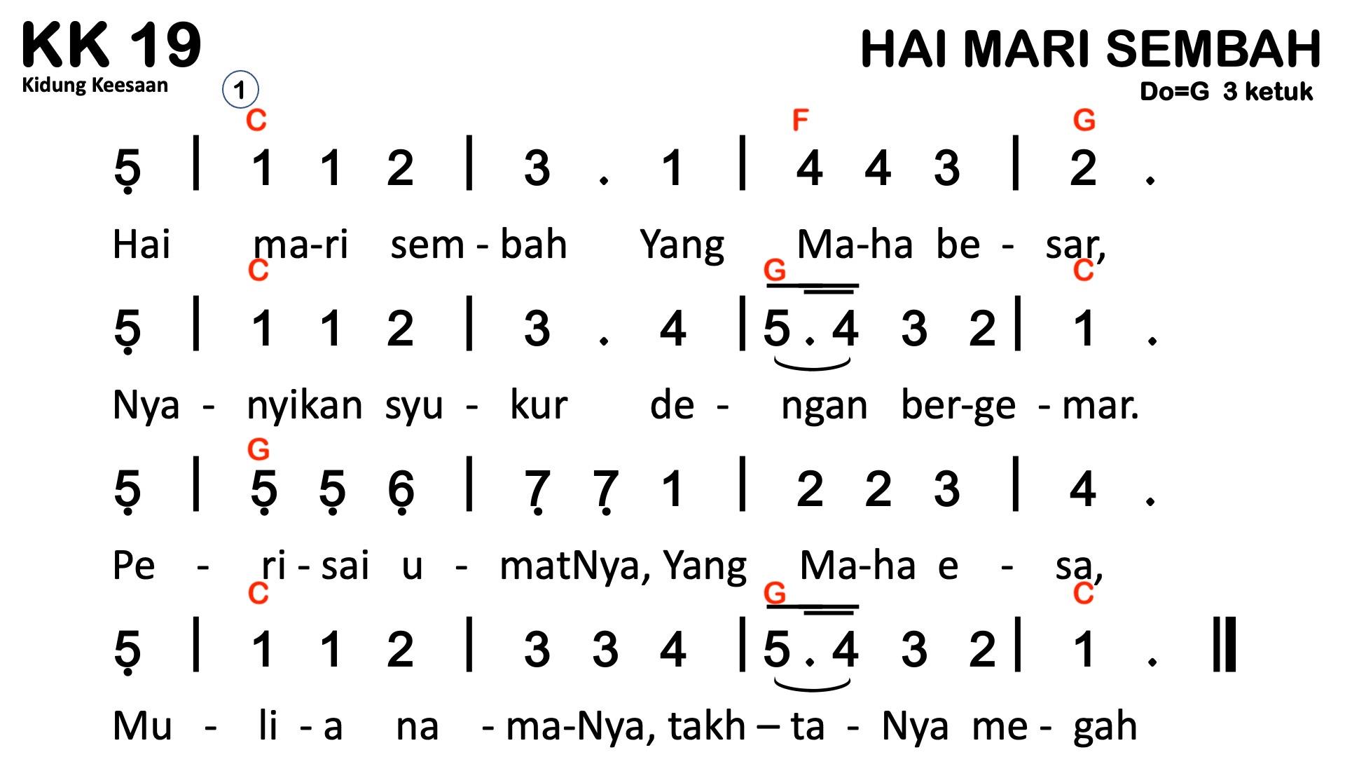 Partitur Chord KK 19