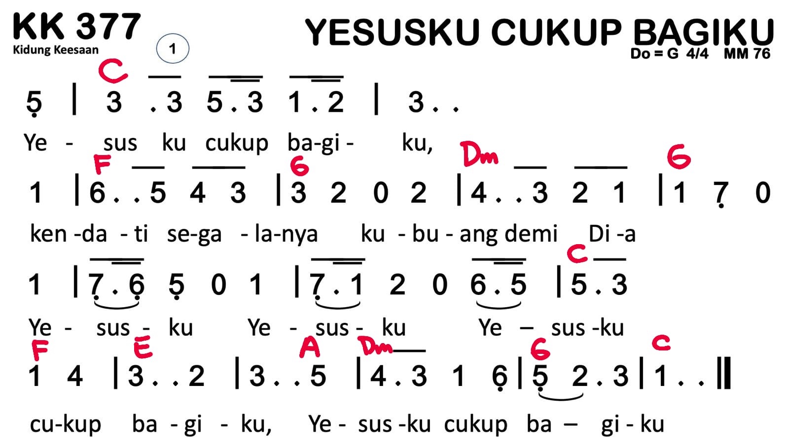 Partitur Chord KK 377