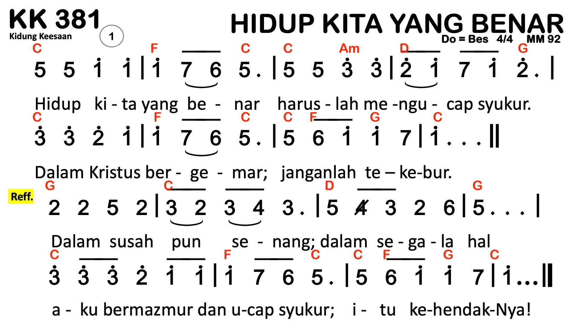 Partitur Chord KK 381
