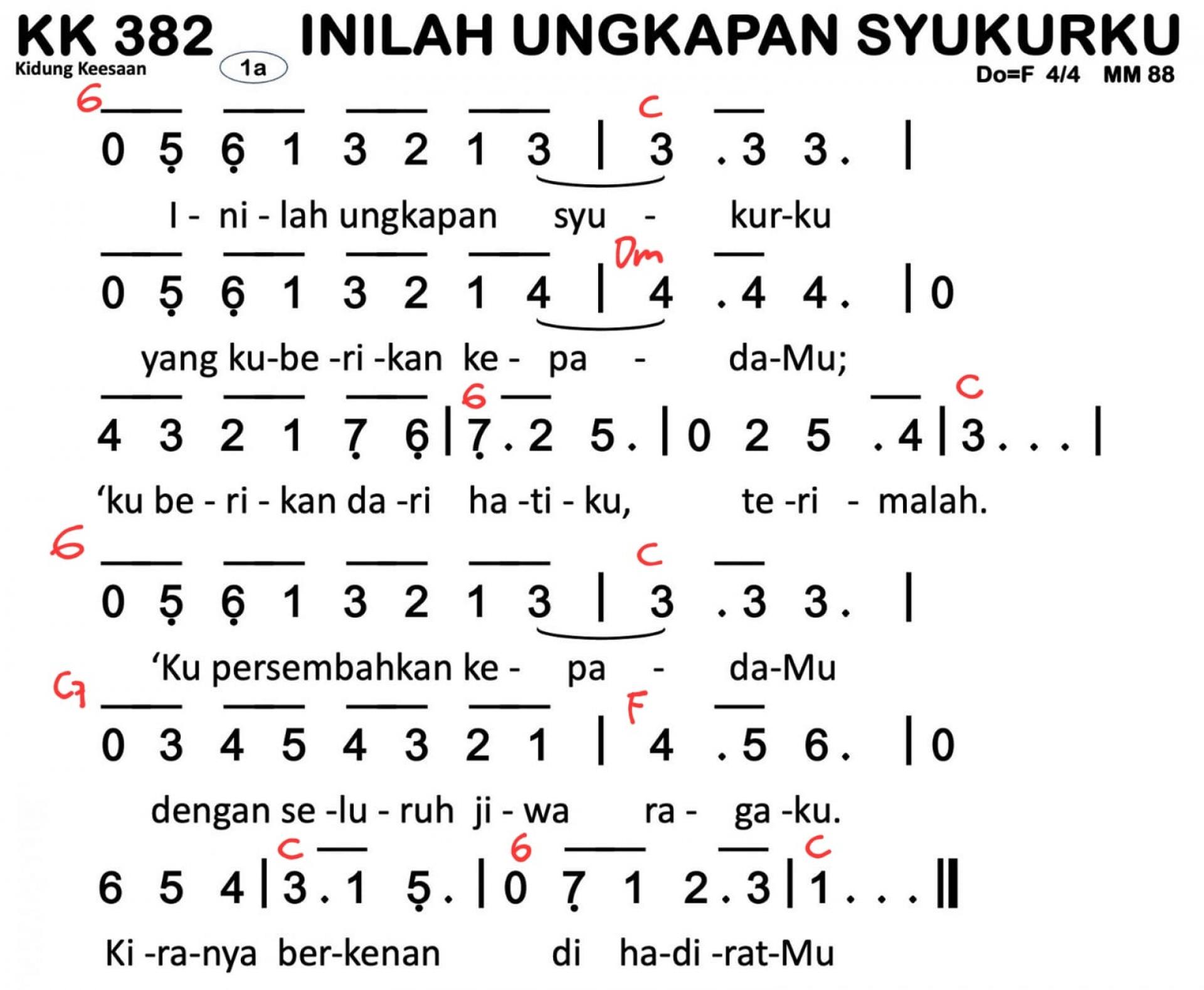 Partitur Chord KK 382