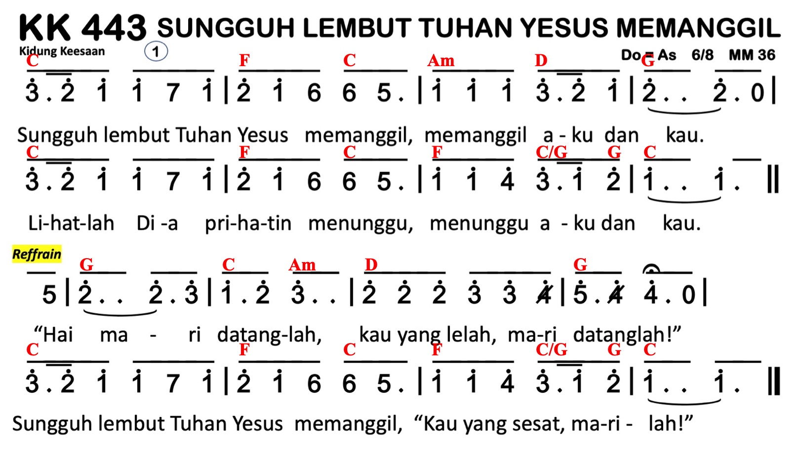 Partitur Chord KK 443