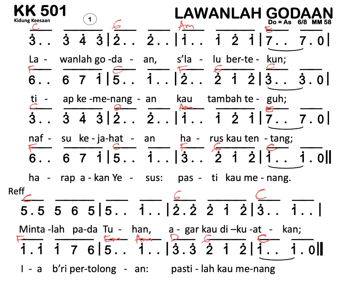 Partitur Chord KK 501