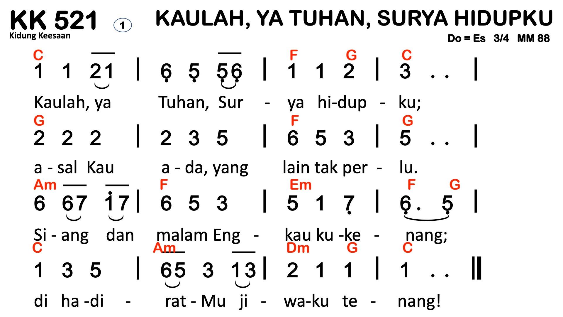 Partitur Chord KK 521