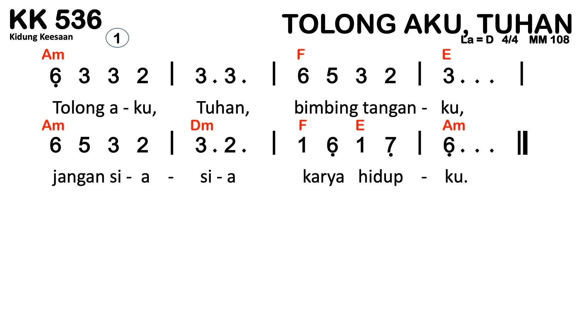 Partitur Chord KK 536