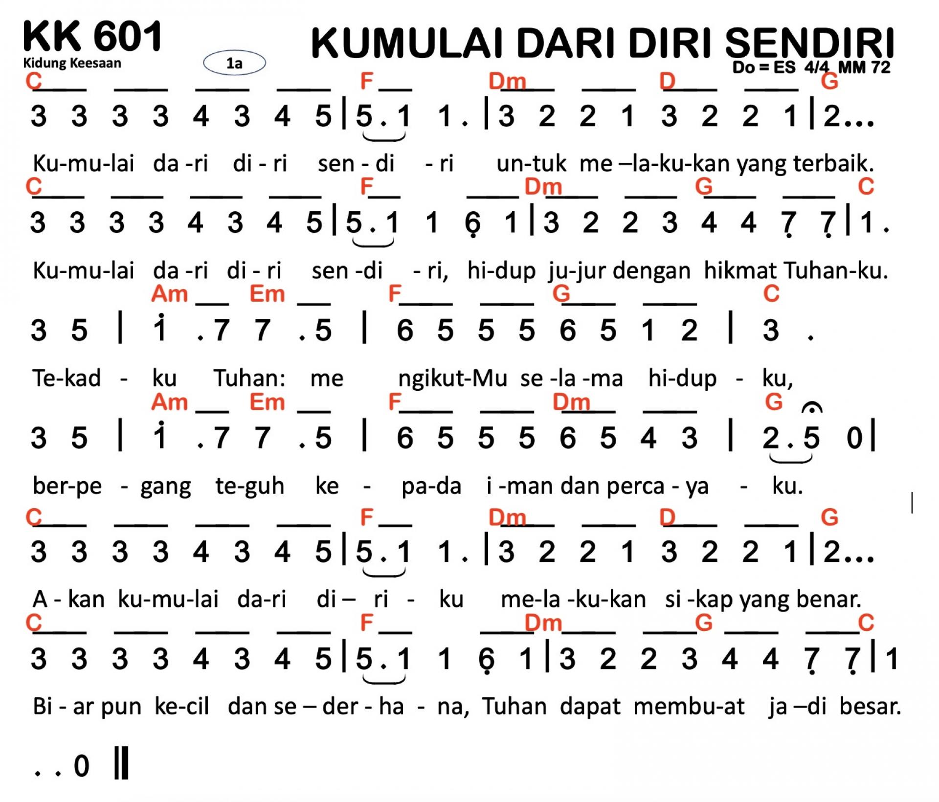 Partitur Chord KK 601