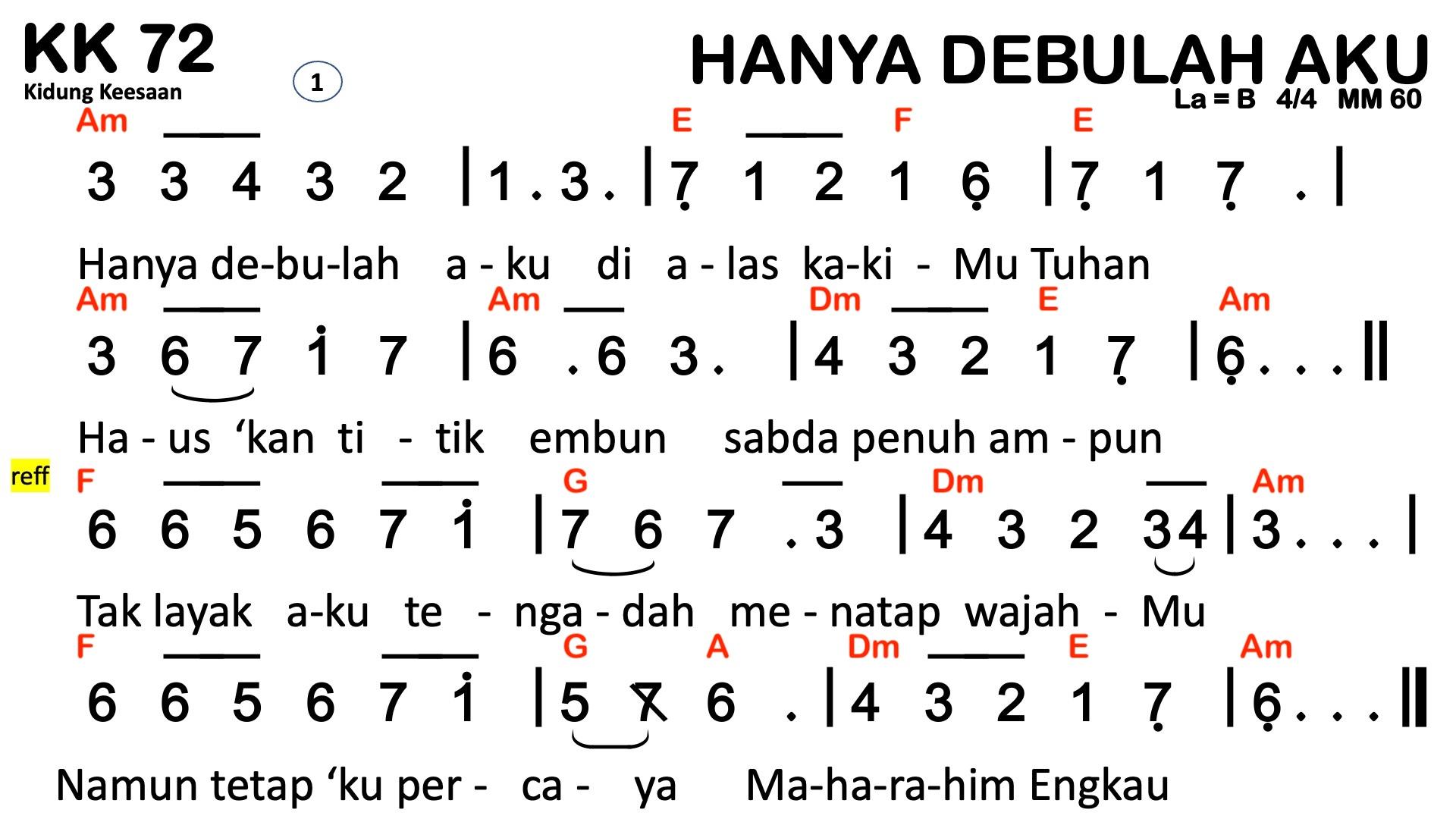Partitur Chord KK 72