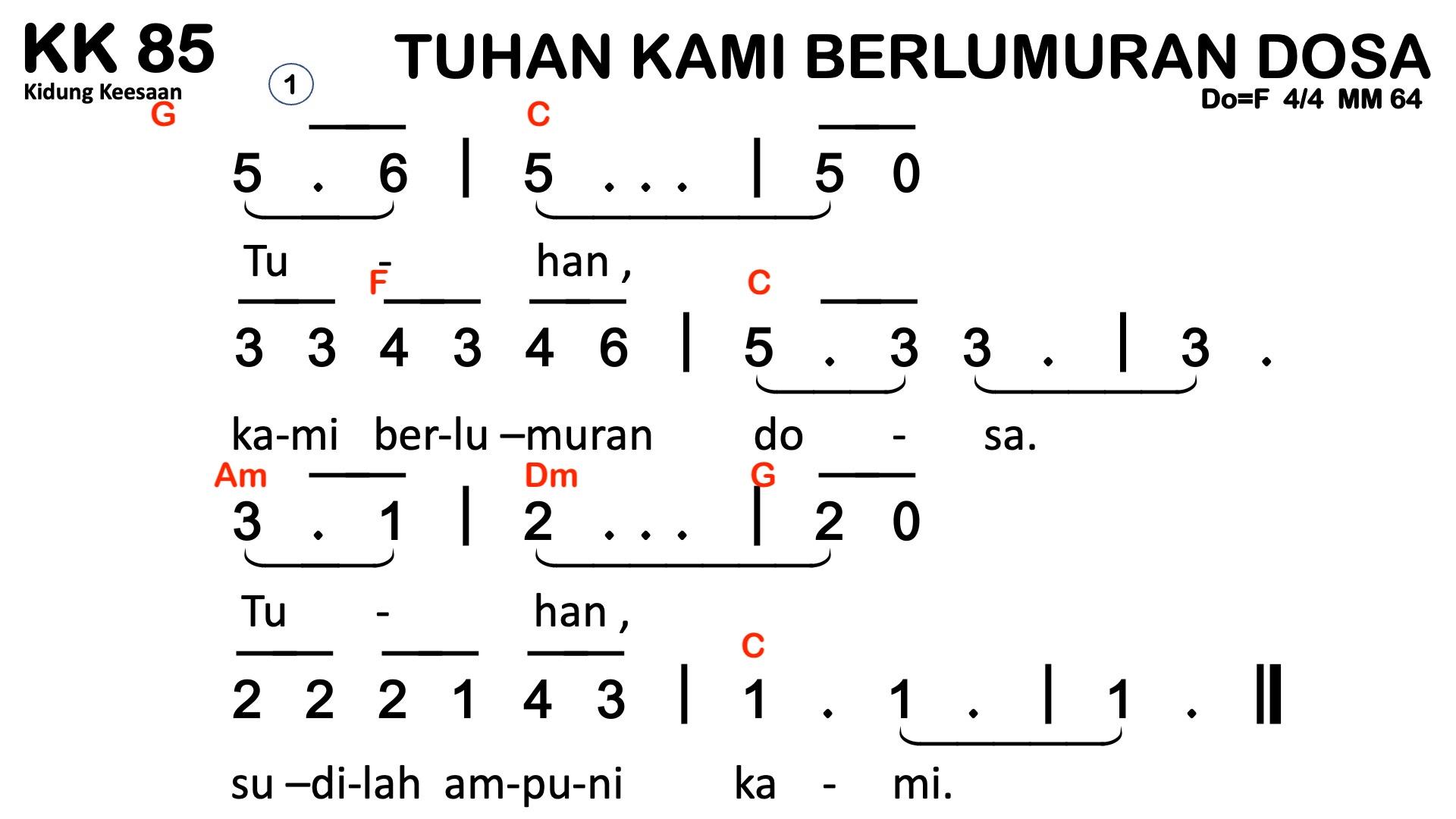 Partitur Chord KK 85