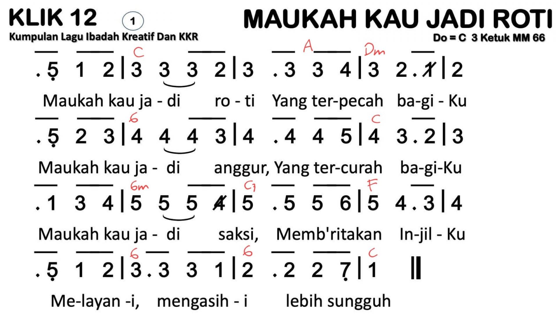Partitur Chord KLIK 12