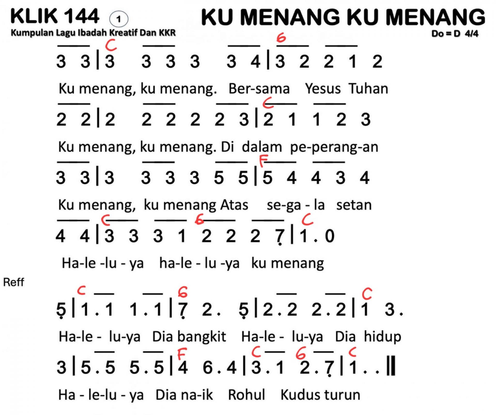 Partitur Chord KLIK 144