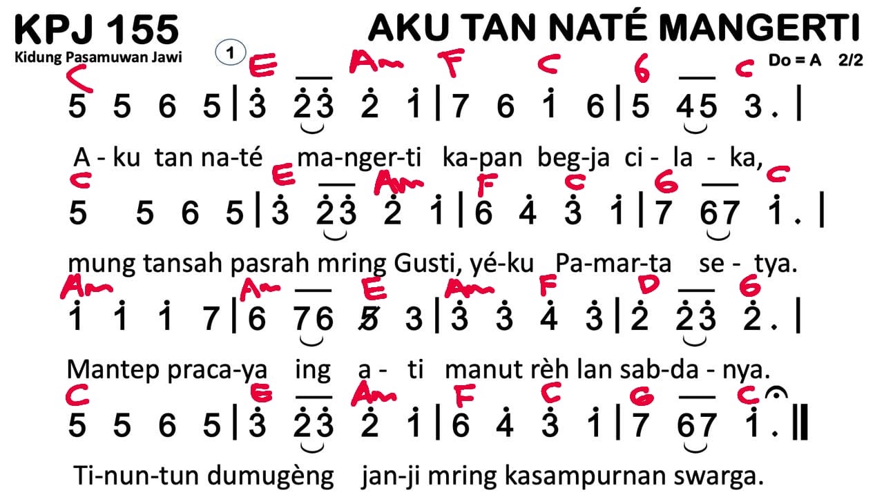 Partitur Chord KPJ 155