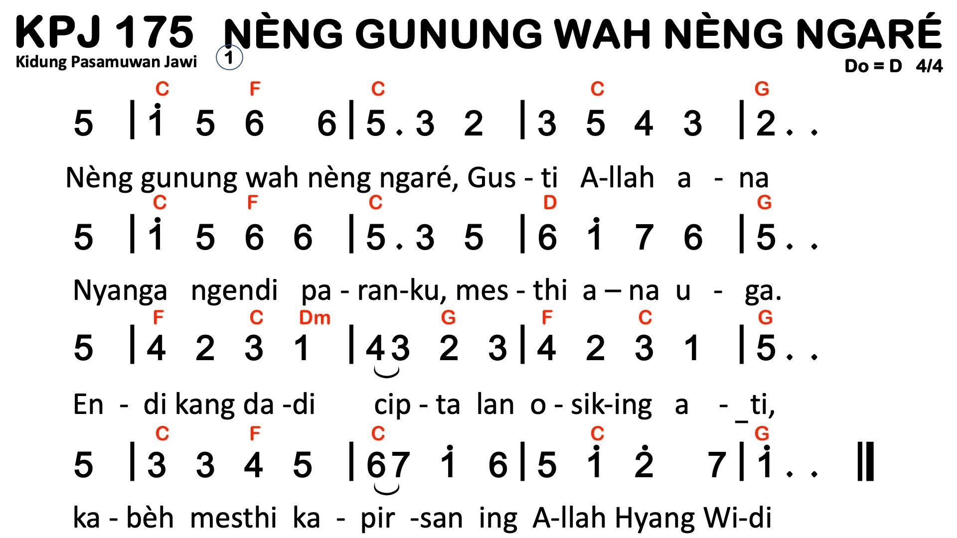 Partitur Chord KPJ 175