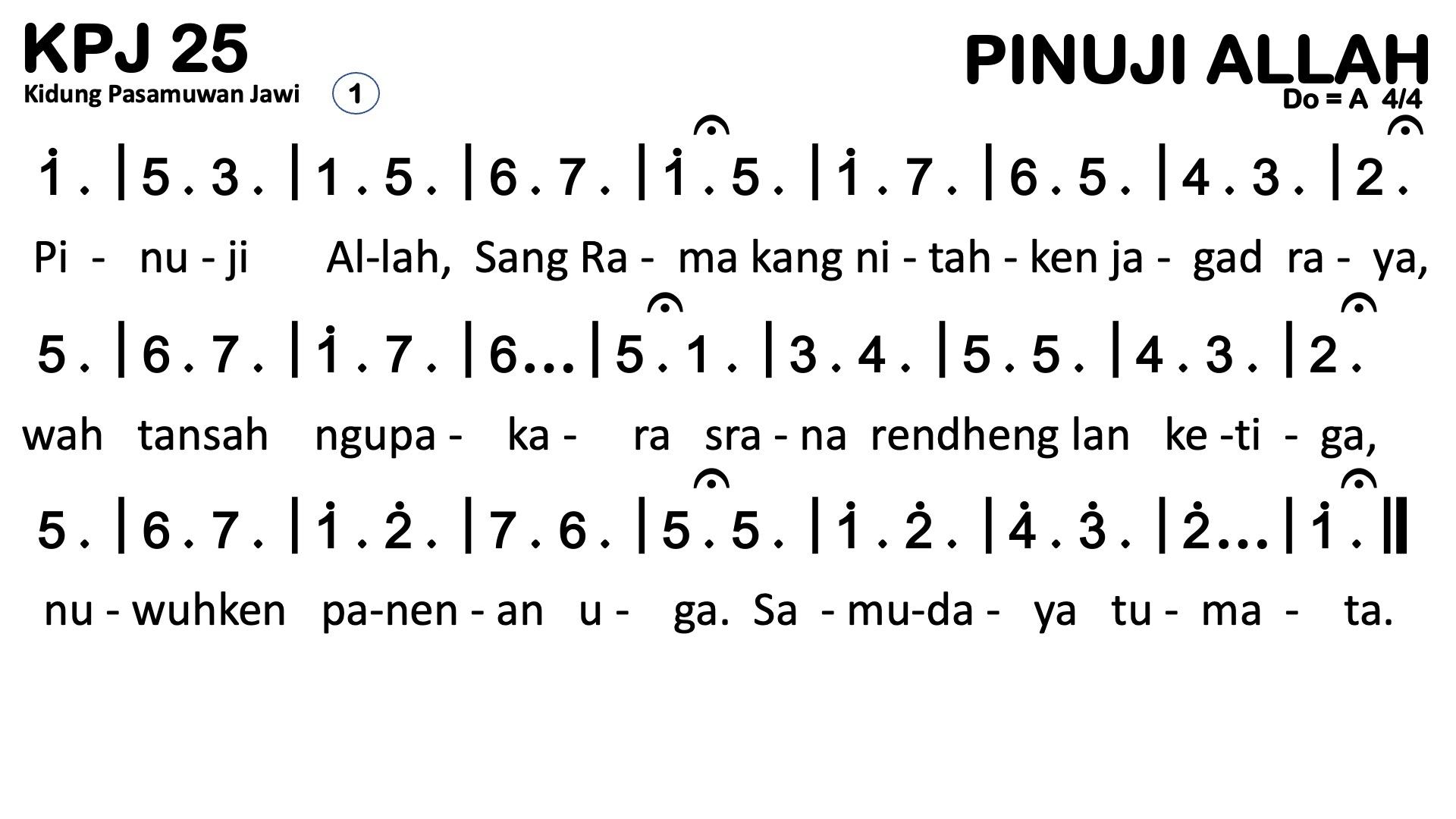 Partitur Chord KPJ 25