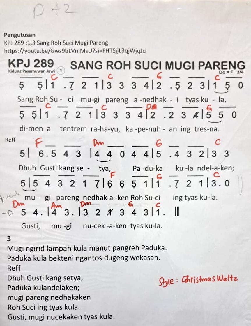Partitur Chord KPJ 289