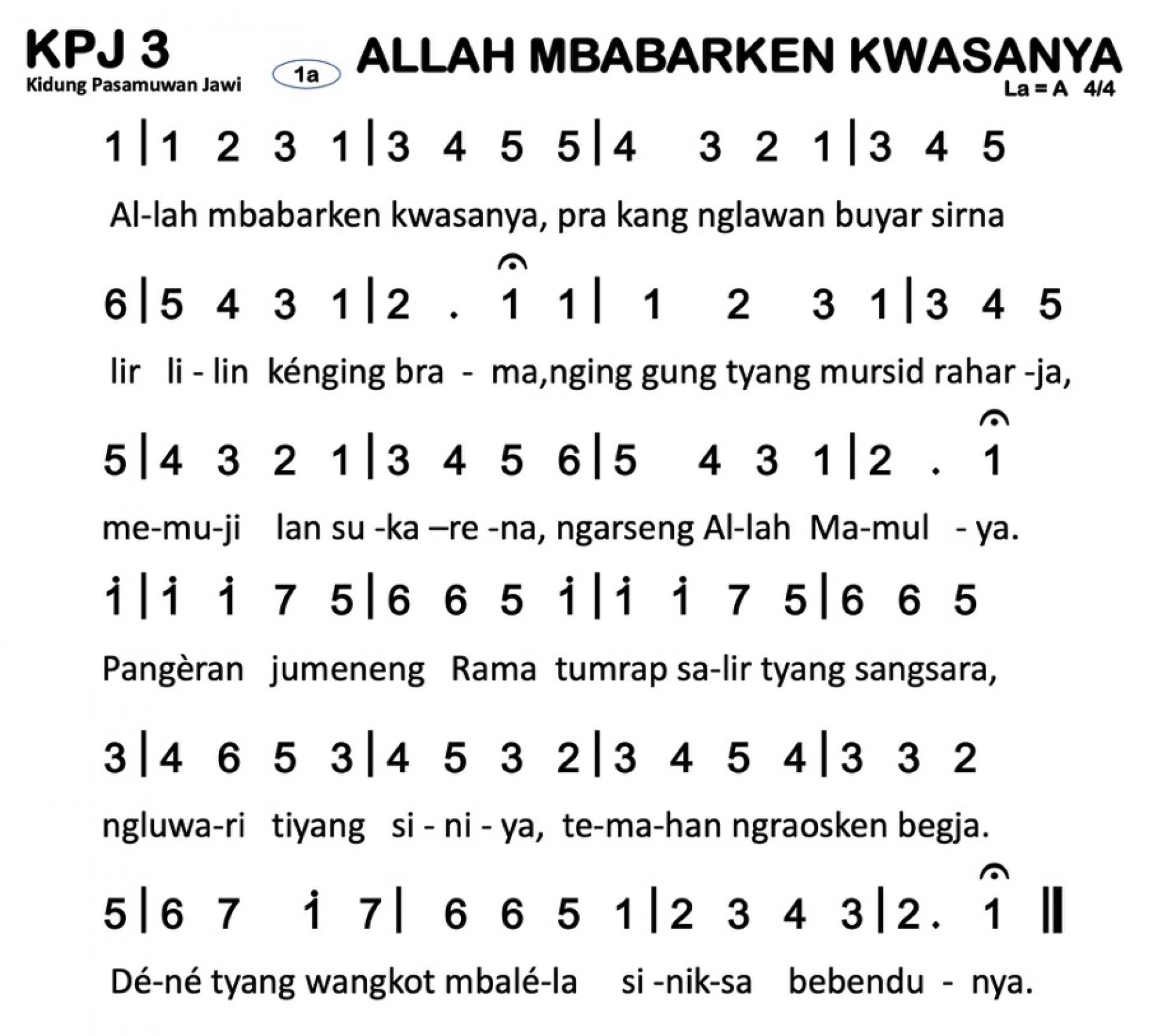 Partitur Chord KPJ 3