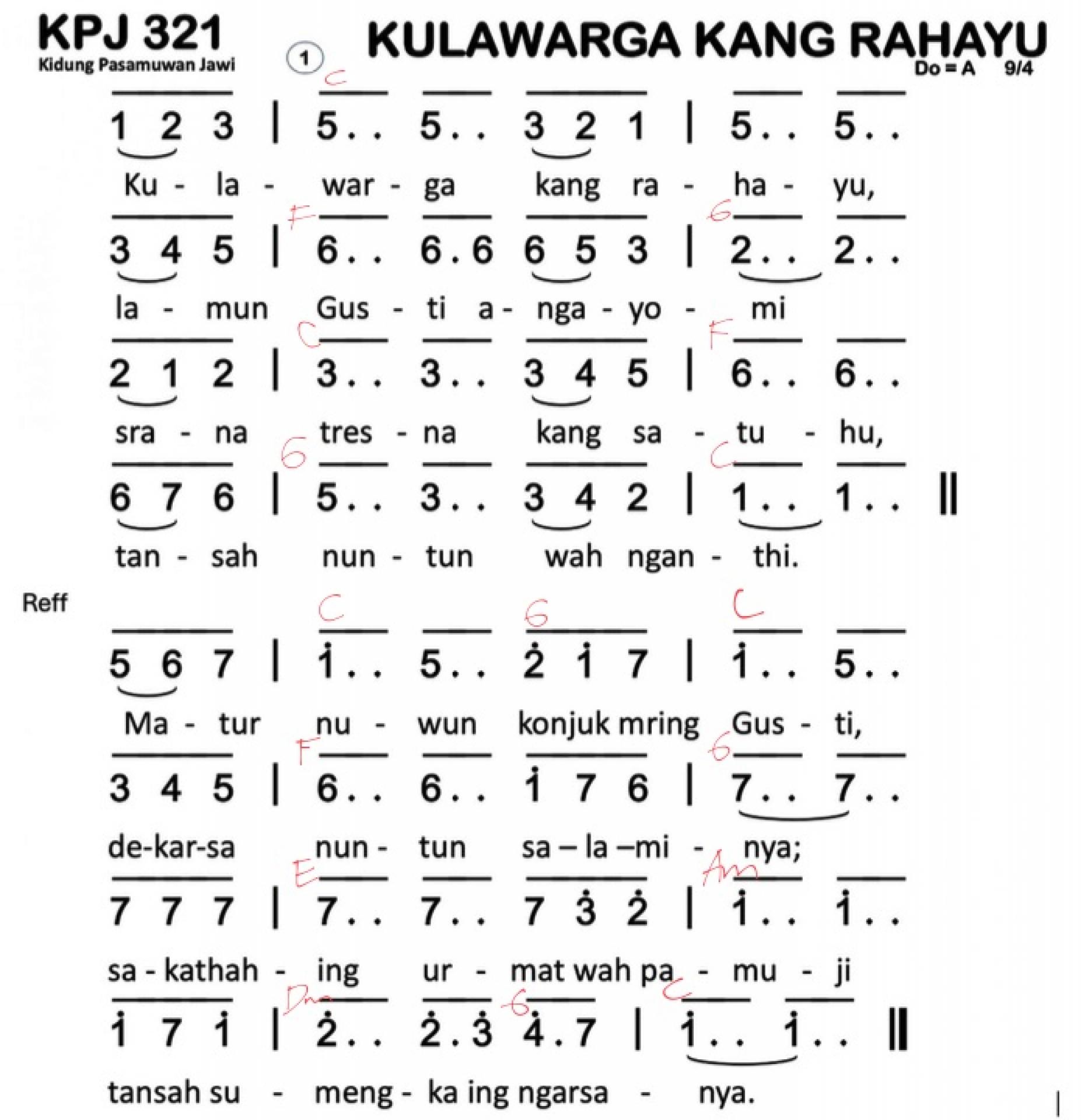 Partitur Chord KPJ 321