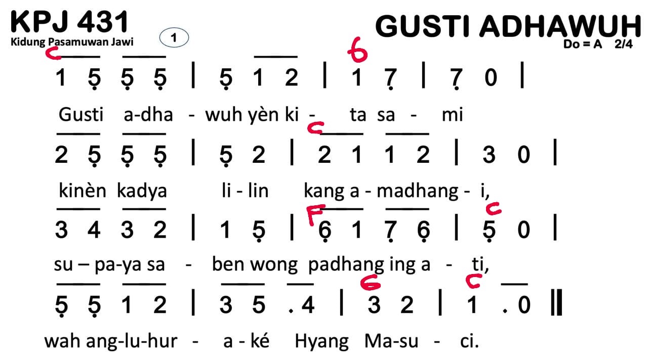 Partitur Chord KPJ 431