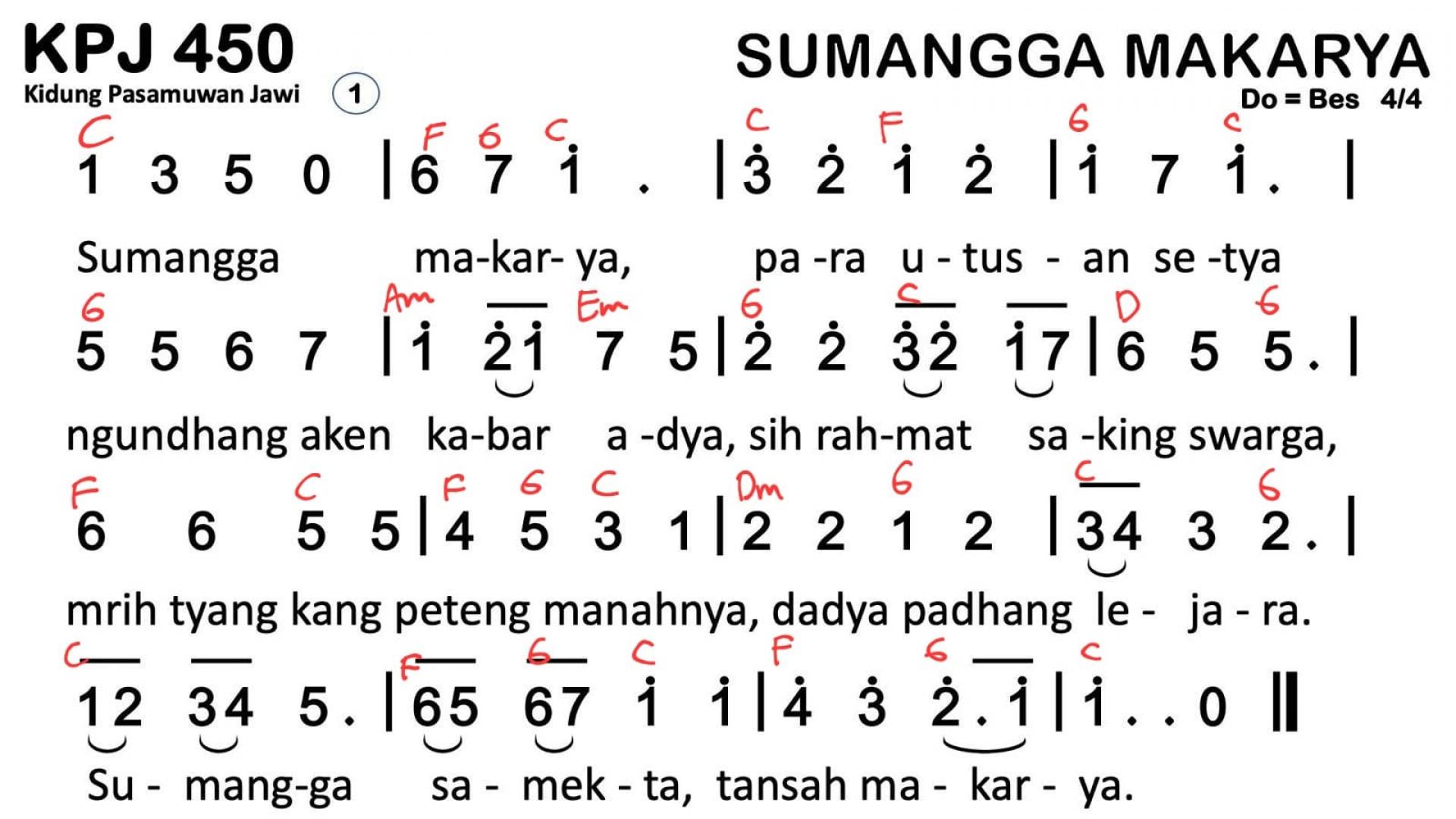 Partitur Chord KPJ 450