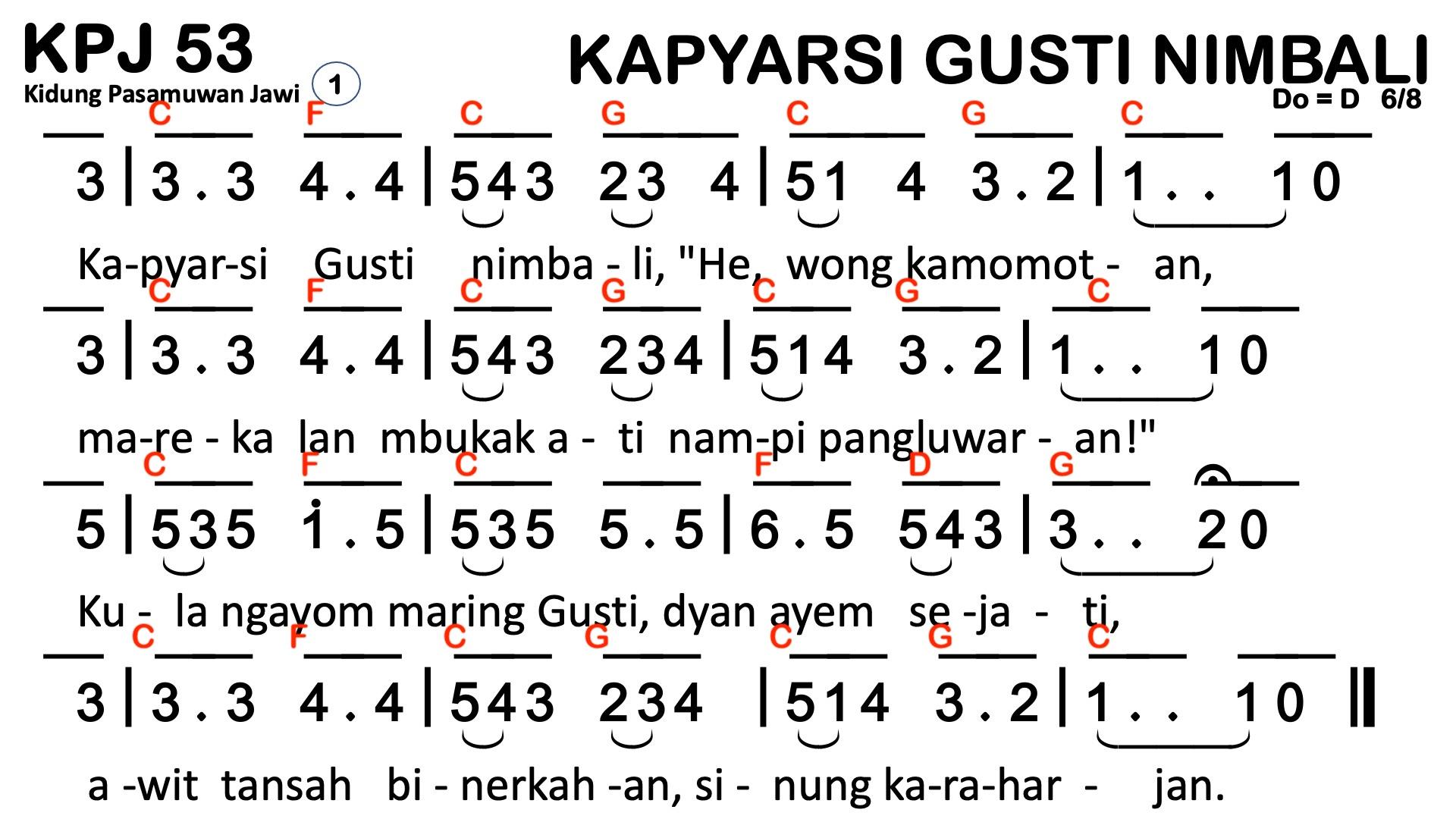 Partitur Chord KPJ 53