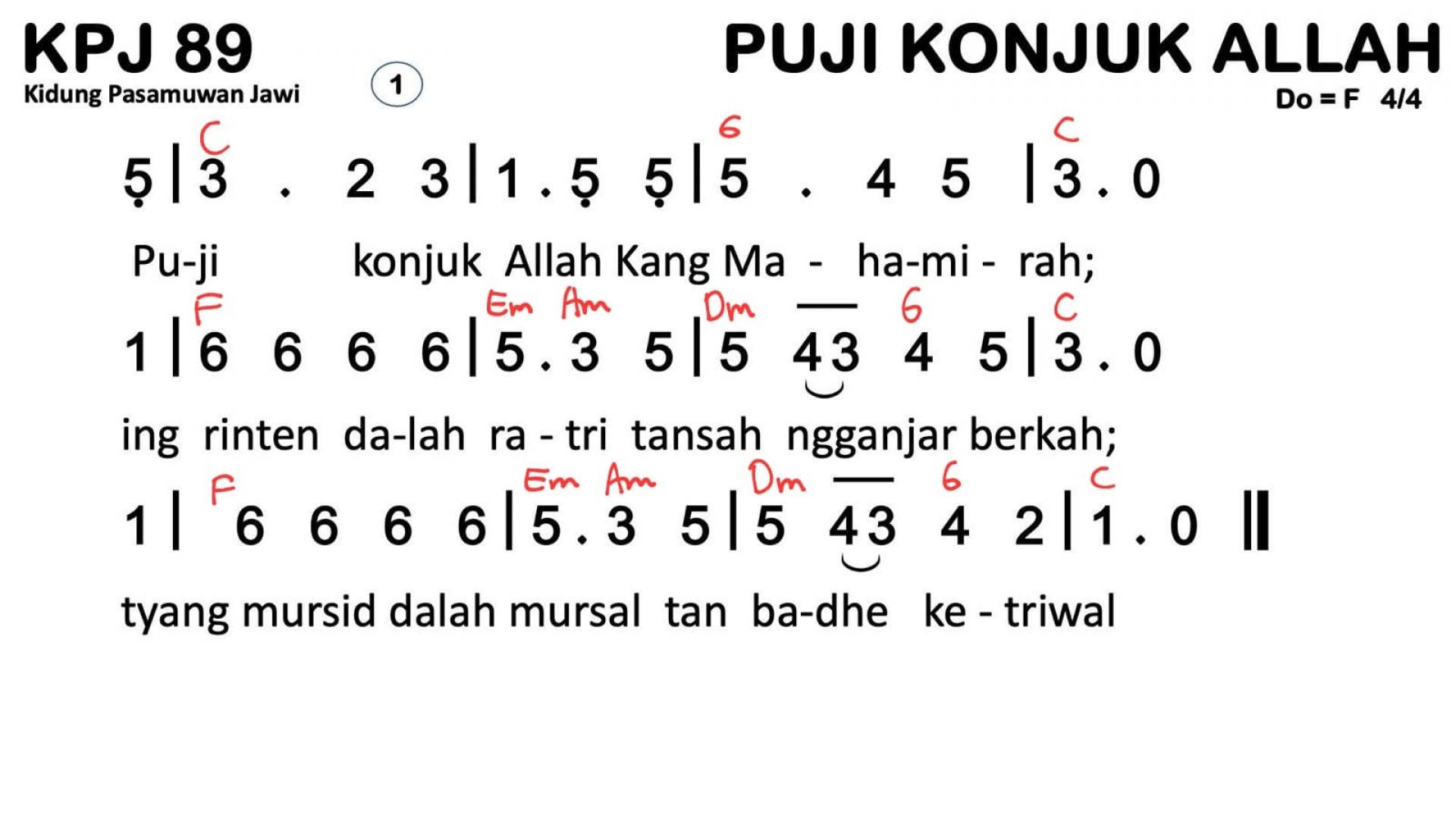 Partitur Chord KPJ 89