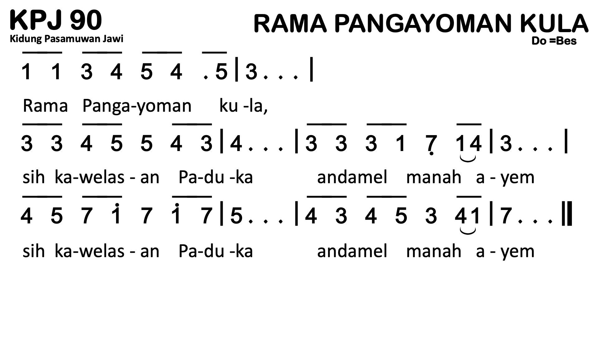 Partitur Chord KPJ 90