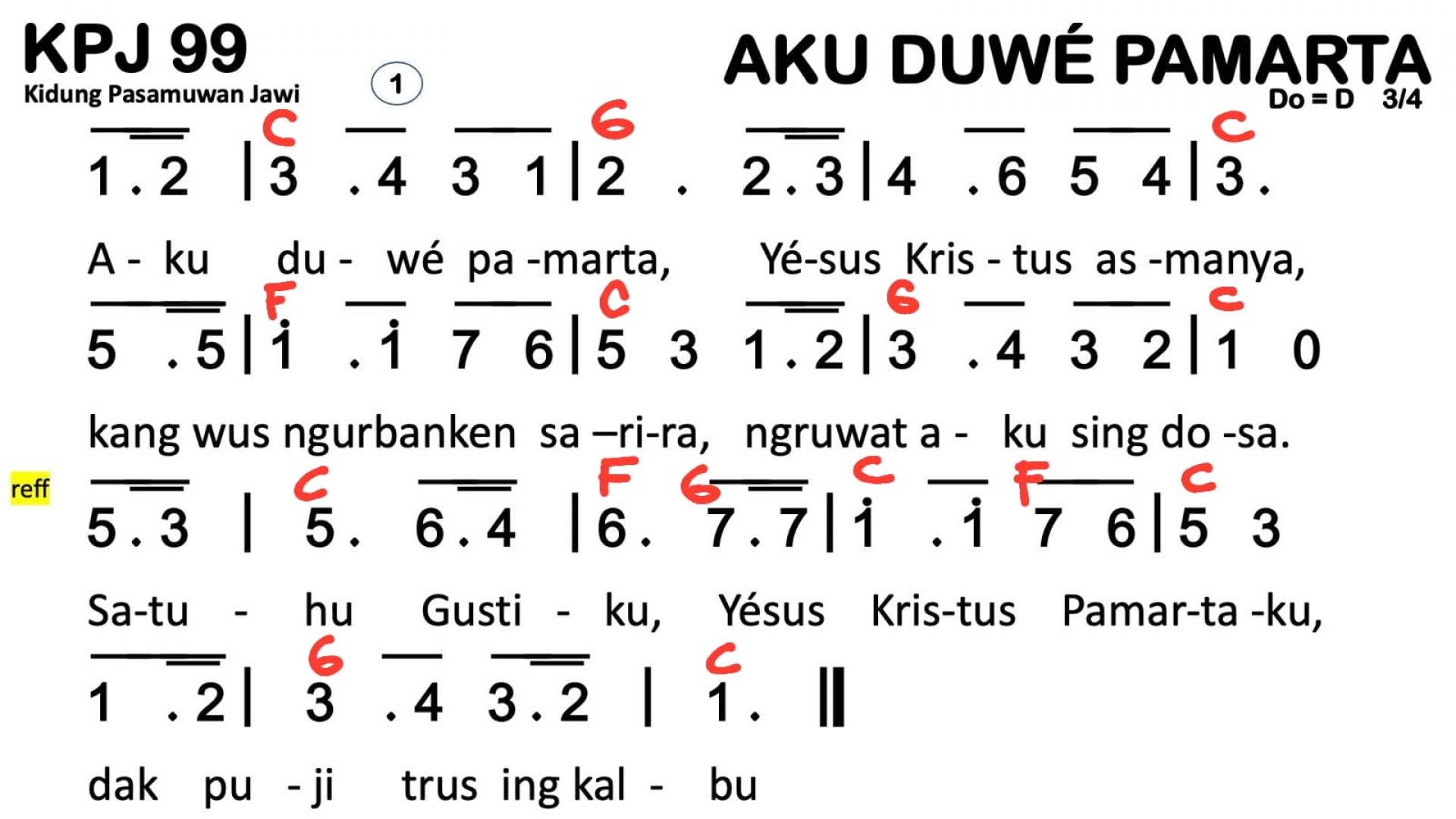 Partitur Chord KPJ 99