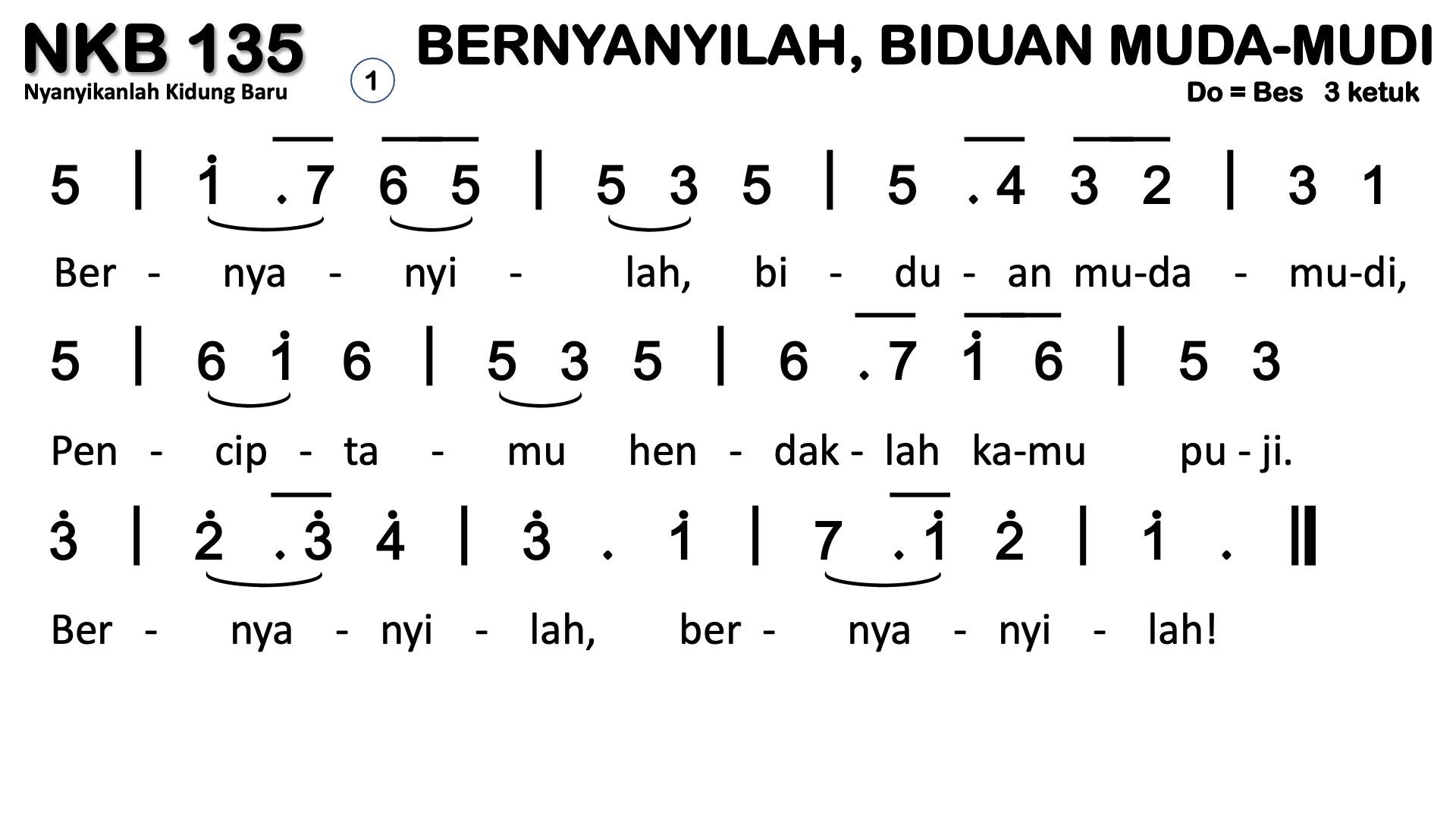 Partitur Chord NKB 135