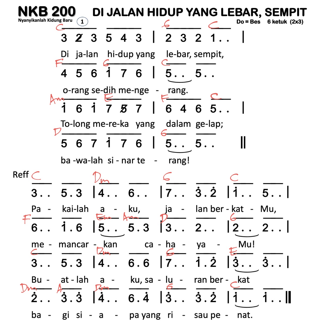 Partitur Chord NKB 200