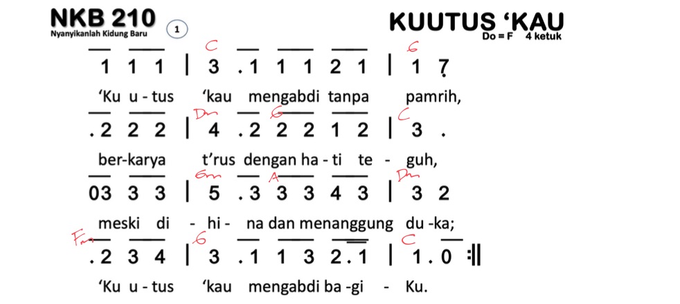 Partitur Chord NKB 210