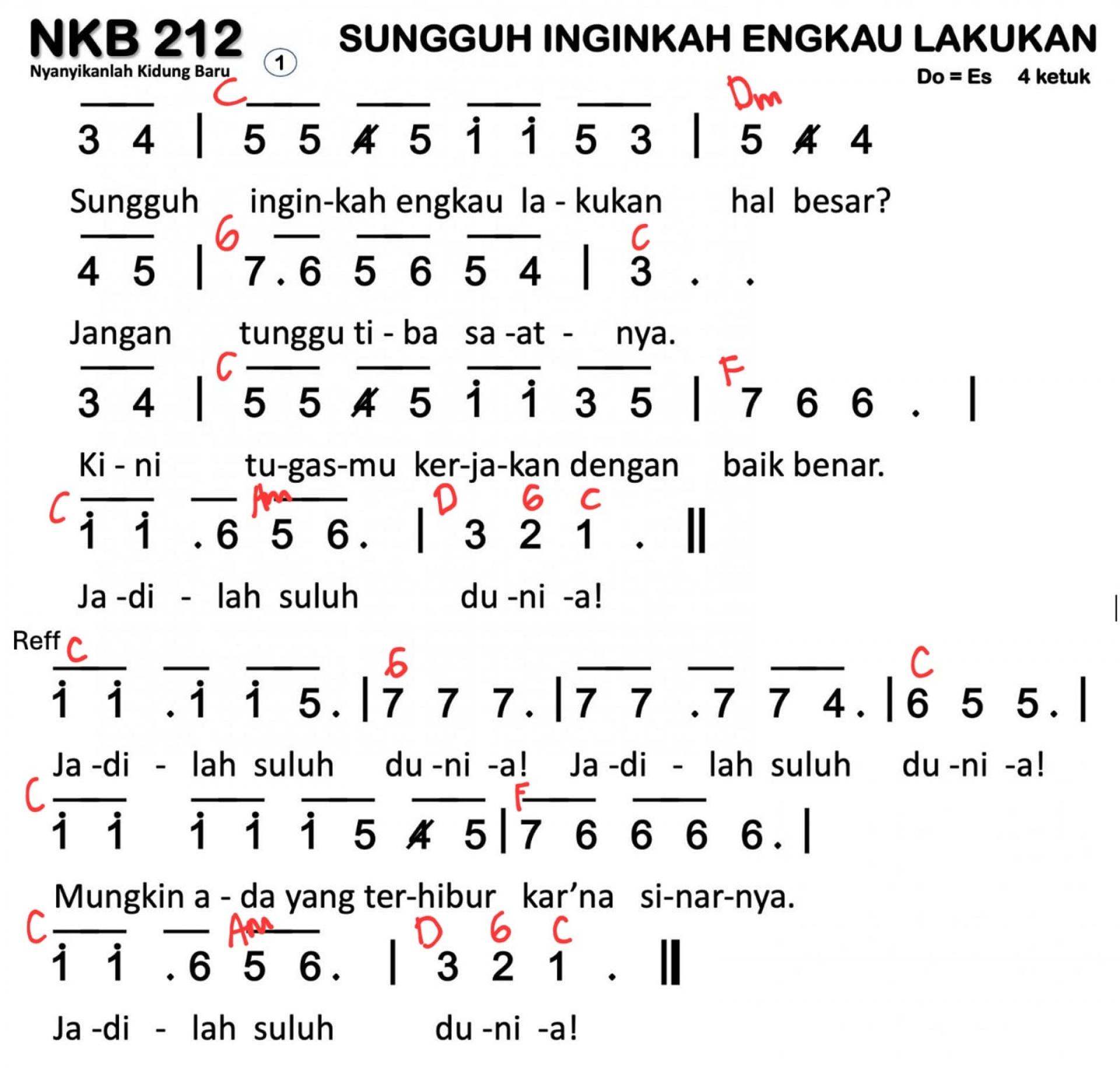Partitur Chord NKB 212