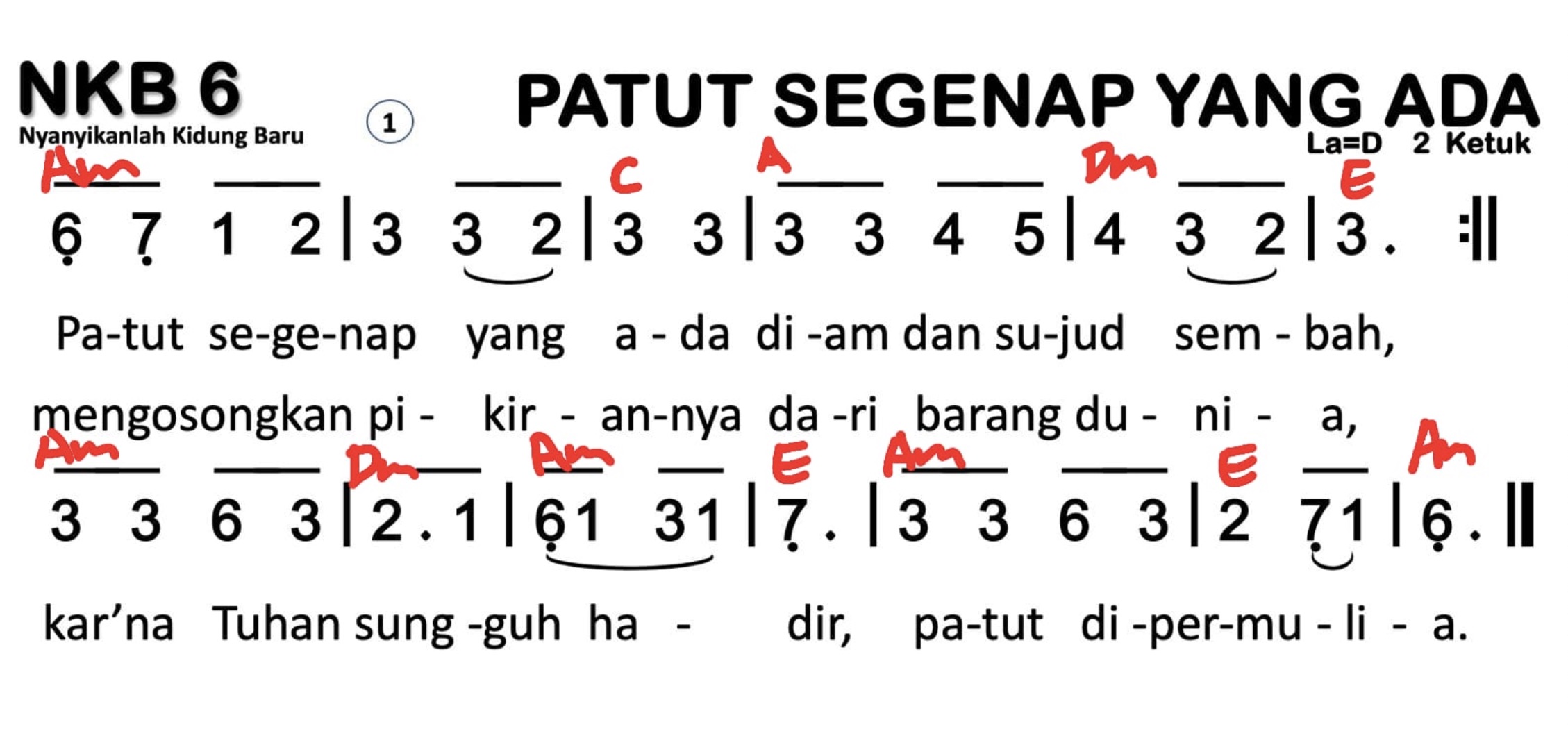 Partitur Chord NKB 6