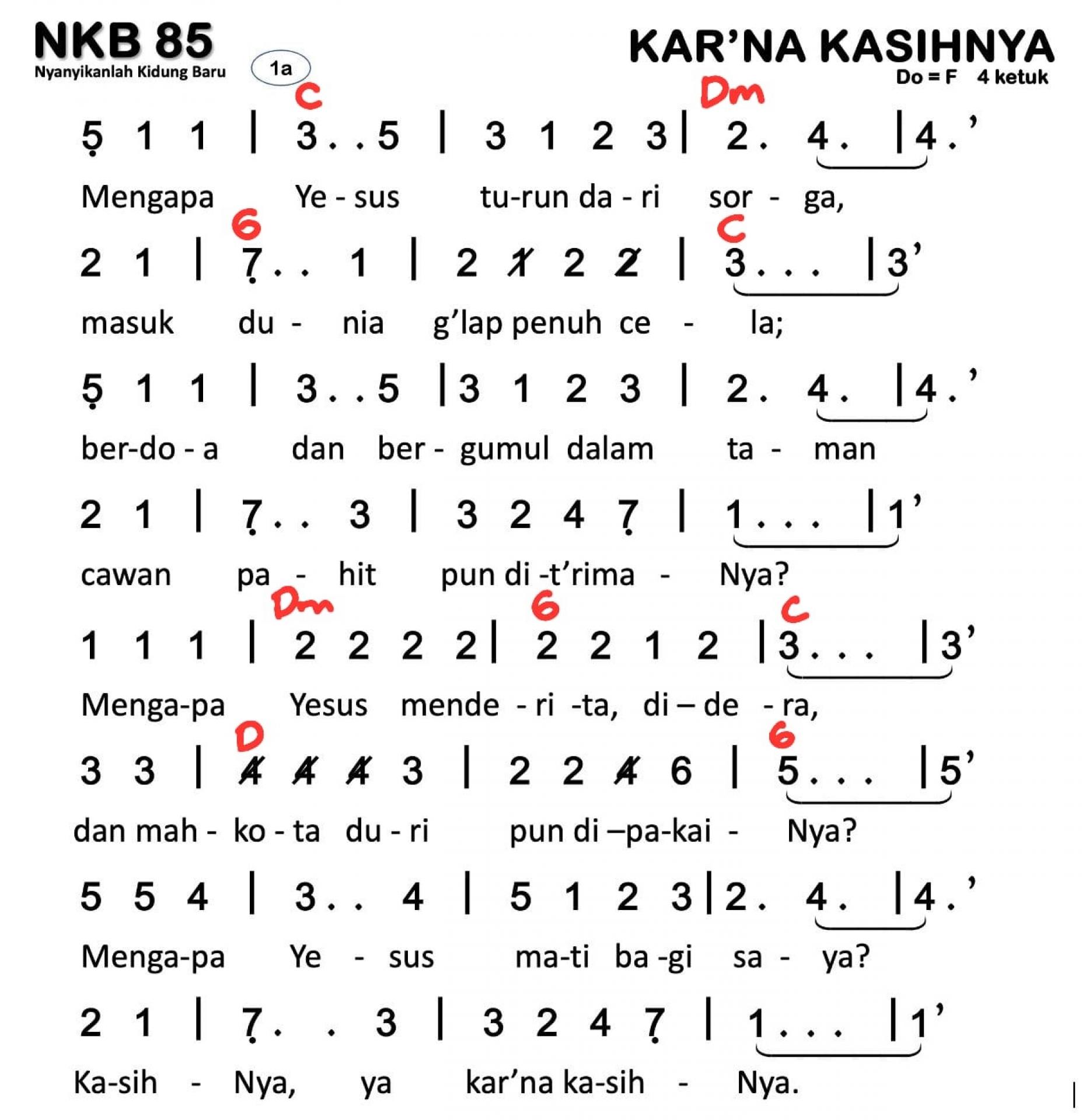 Partitur Chord NKB 85