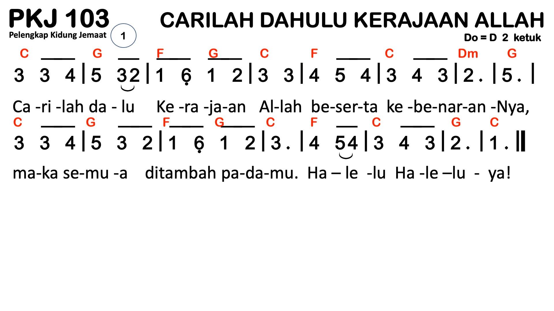 Partitur Chord PKJ 103