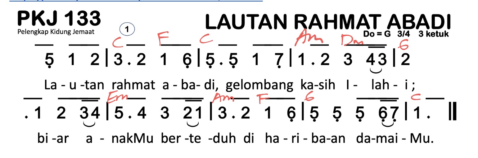 Partitur Chord PKJ 133