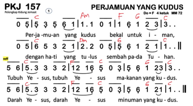Partitur Chord PKJ 157