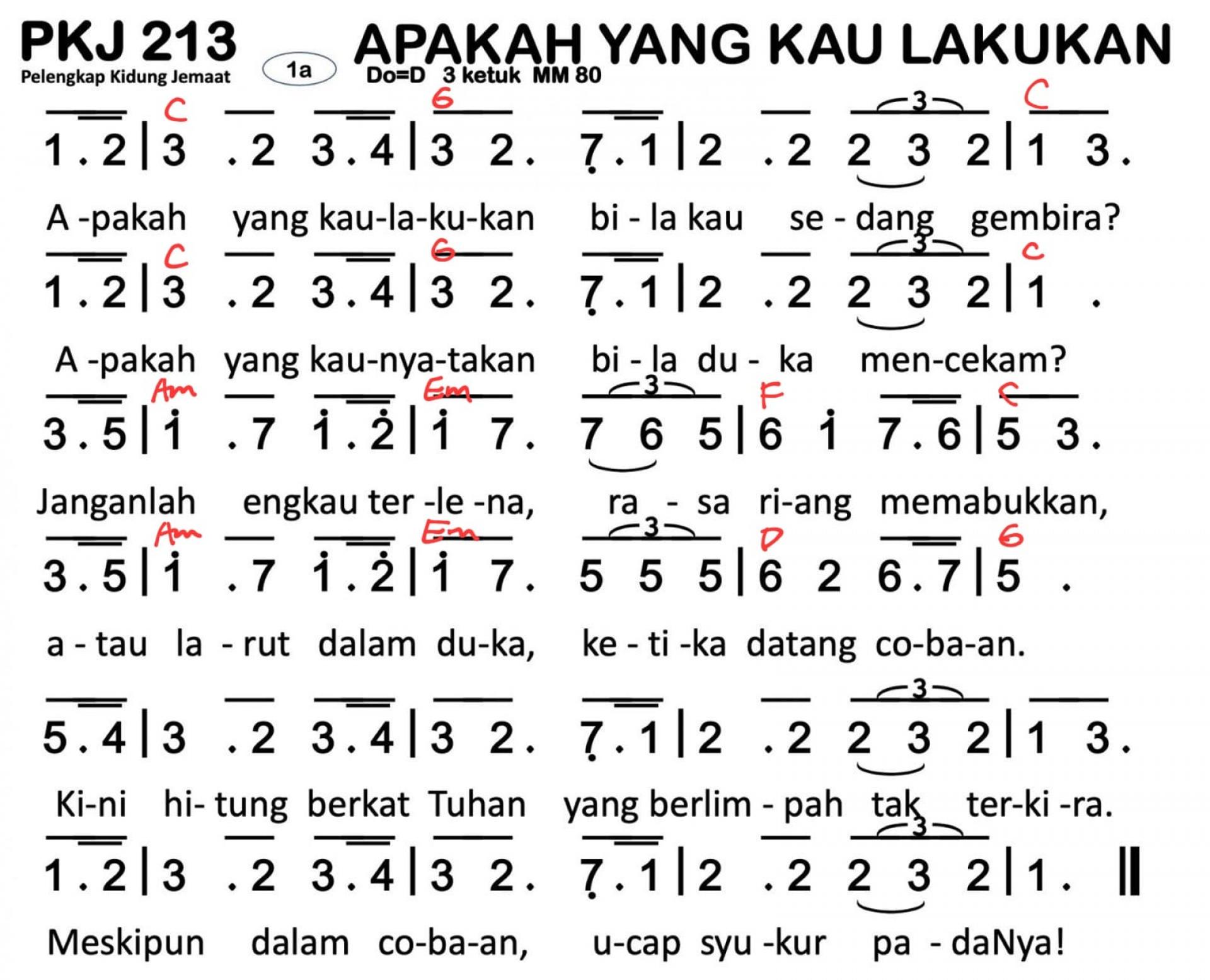 Partitur Chord PKJ 213