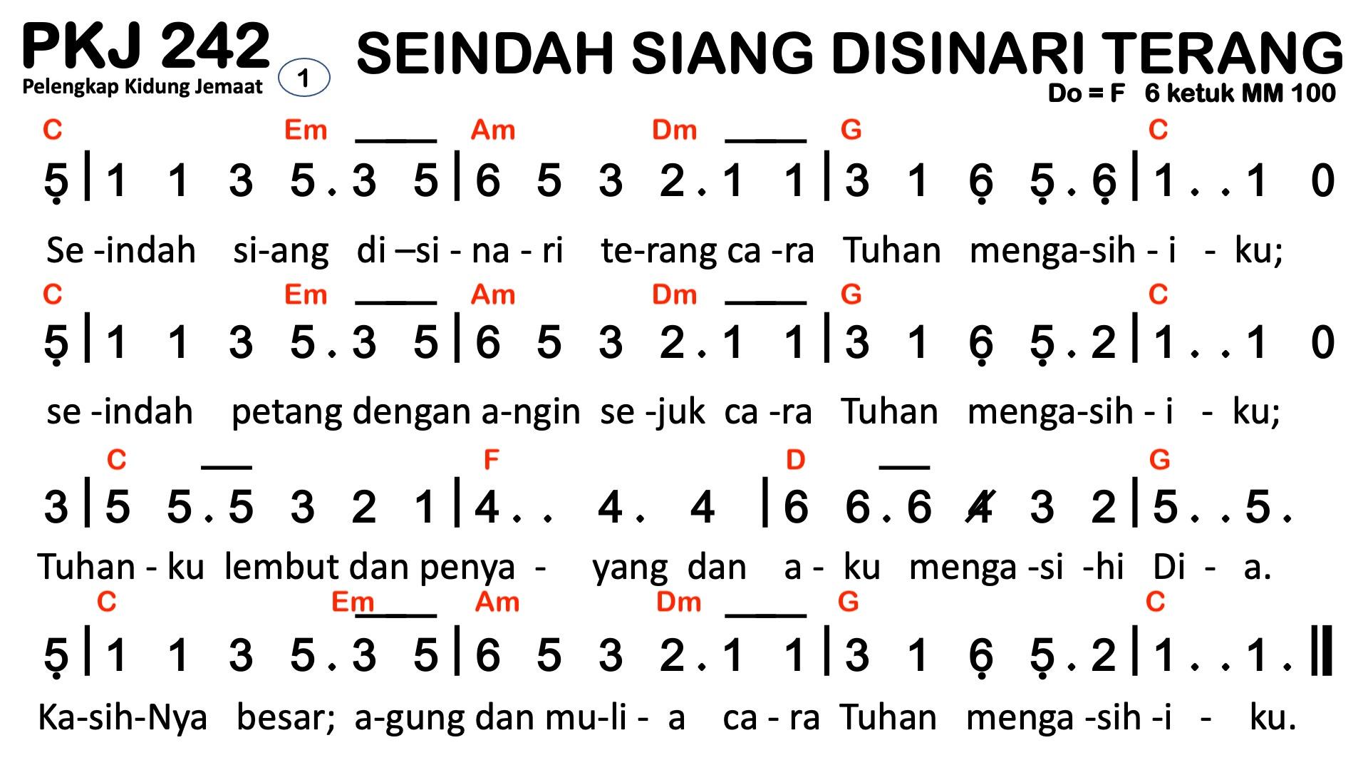 Partitur Chord PKJ 242