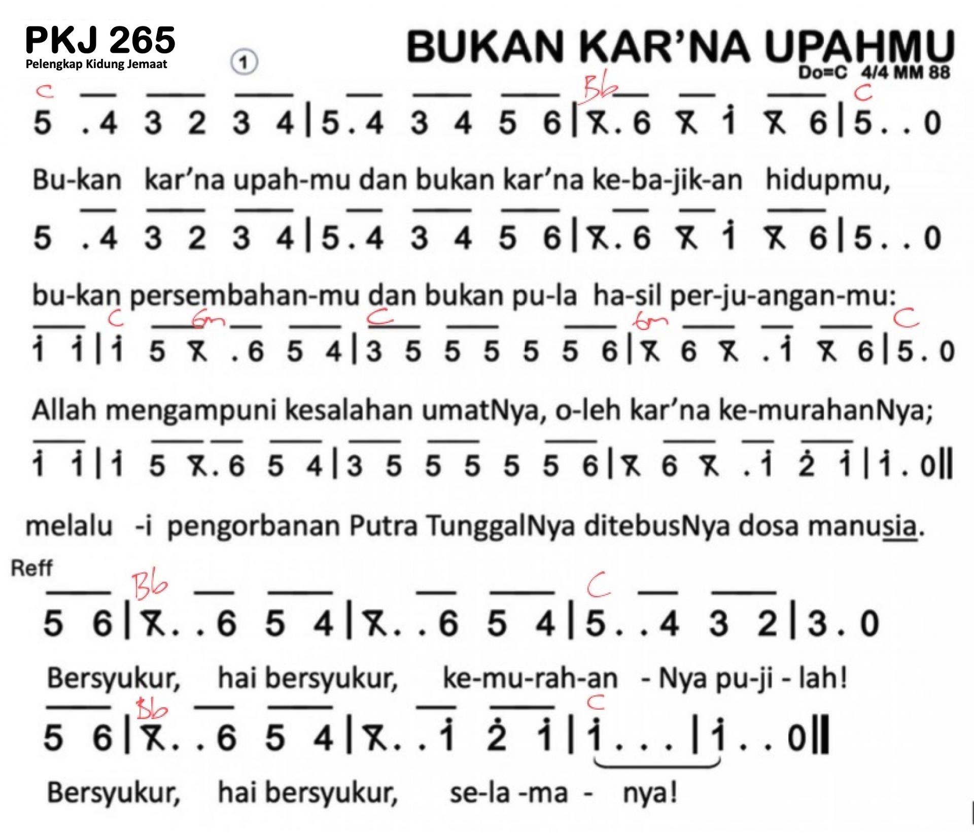 Partitur Chord PKJ 265