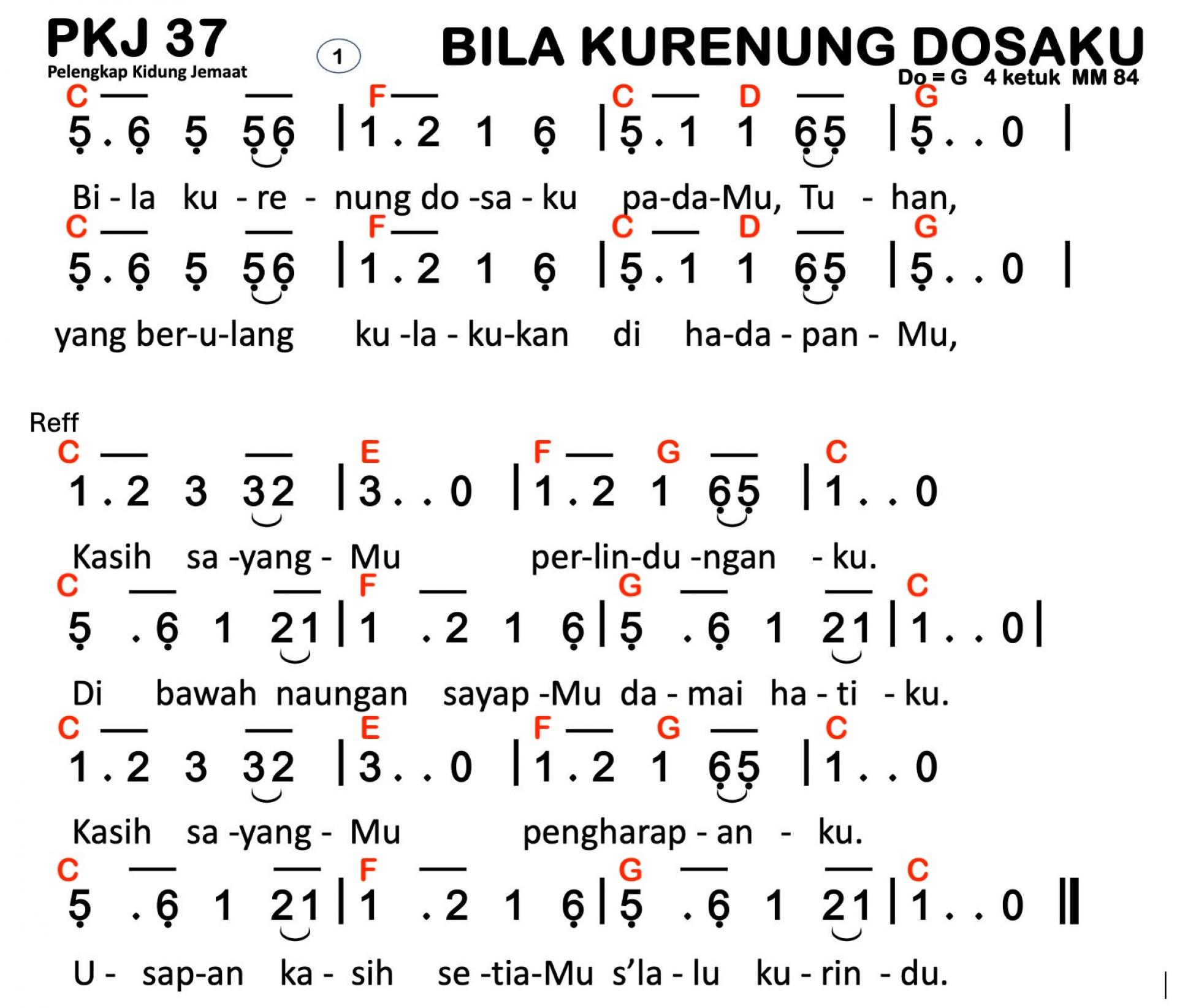 Partitur Chord PKJ 37