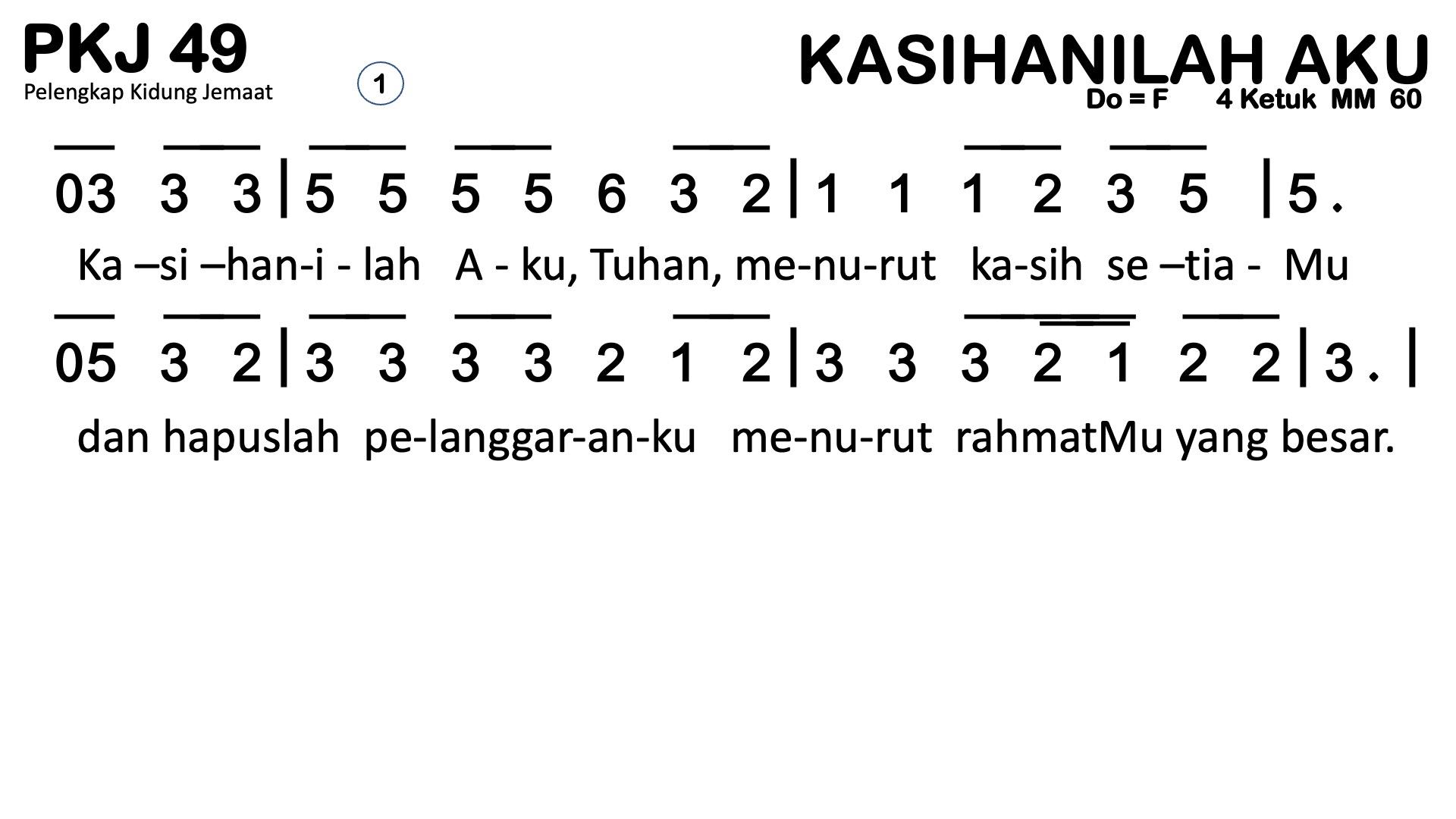 Partitur Chord PKJ 49