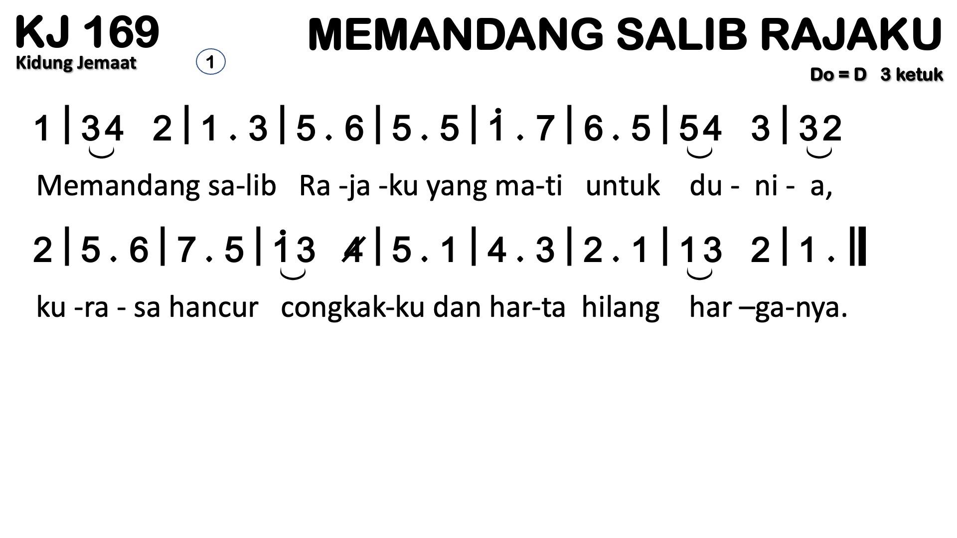Partitur Chord KJ 169 (anotasi di atas partitur polos)