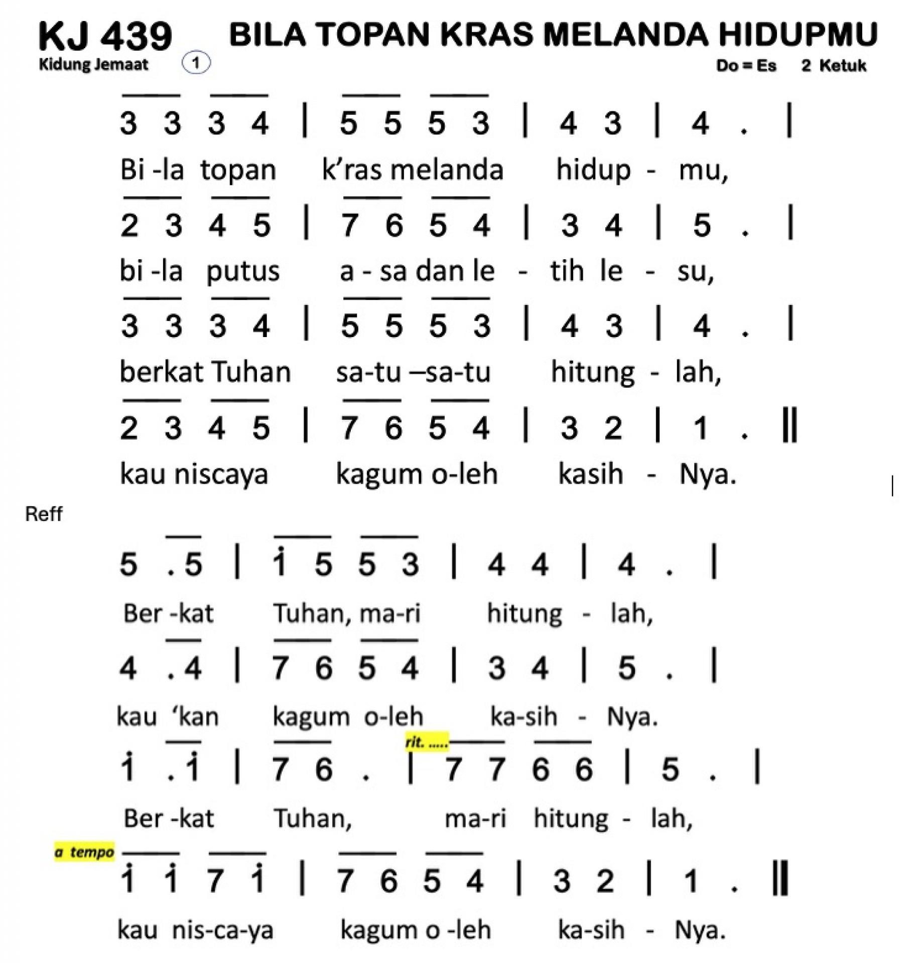 Partitur Polos KJ 439